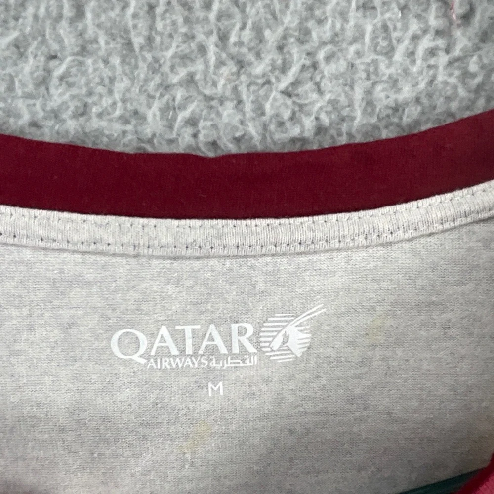 Qatar Airways FIFA World Cup 2022 Ringer T-Shirt Mens Medium Grey‎ Good Graphic